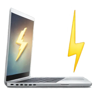 a laptop with a lightning bolt sticker