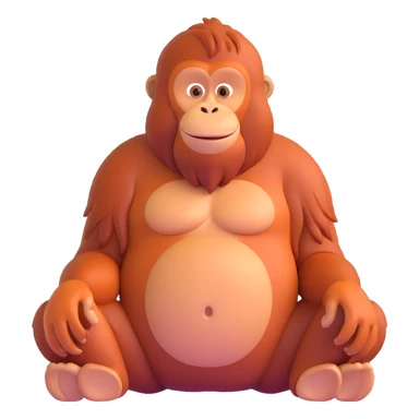 orangutan sitting, friendly expression sticker