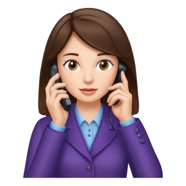 ￼ Brunette Haired Girl on the phone  sticker