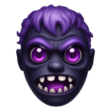 scary black monster with purple eyes named the lurker sticker