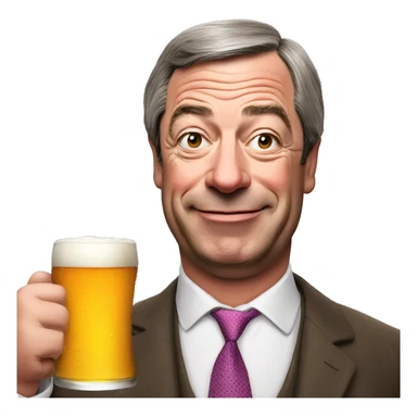 Nigel Farage drinking a beer sticker