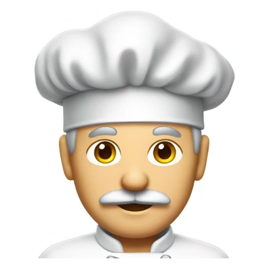 a chef with moustache and grey hair sticker