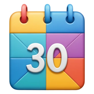 CALENDAR EMOJIS WITH NUMBER 30 sticker