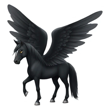 black horse with wings and  long tail sticker