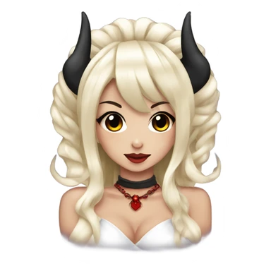 hime gyaru oni girl, red skin, black hair sticker
