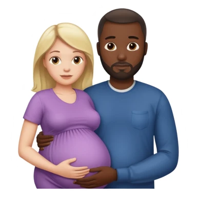 White pregnant mother and black father sticker