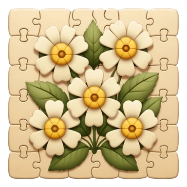 Puzzle + beige flowers sticker