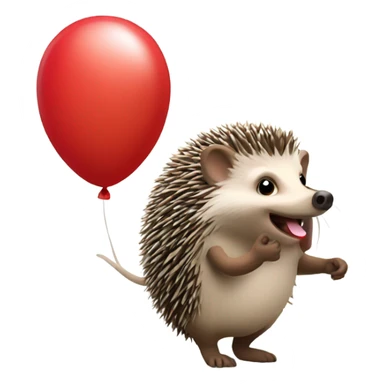 Hedgehog with red balloon sticker