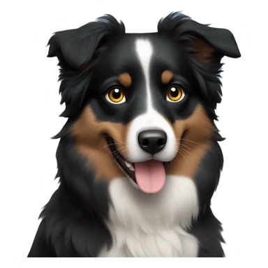 Moon Small black australian shepherd dog sticker