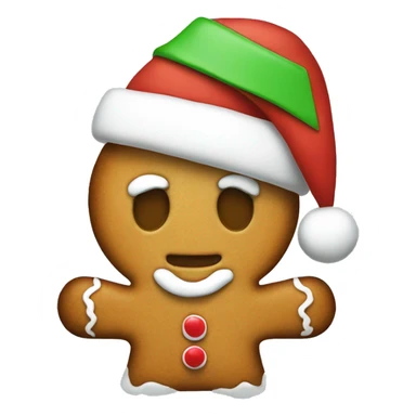 One gingerbread with santa hat sticker