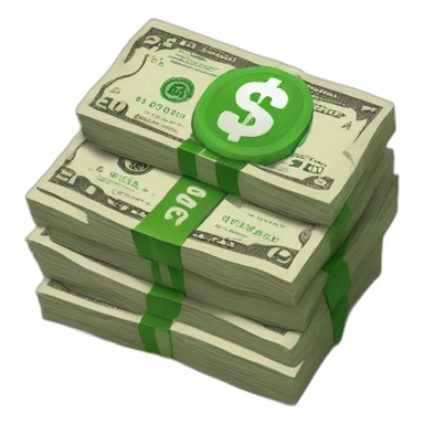 dollar money stack with the symbol sticker