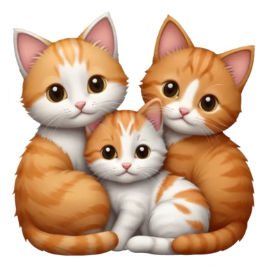 6 tiny kittens cuddling together all different colours, the first one is grey and white, the second is ginger and white and the third is brown tabby and white sticker