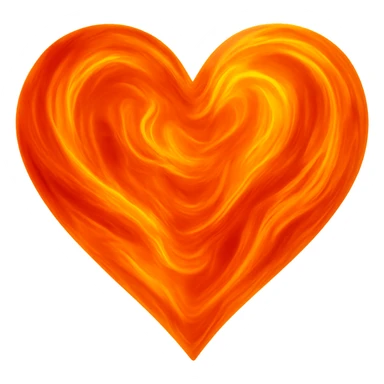 heart with a swirling citrine orange effect sticker