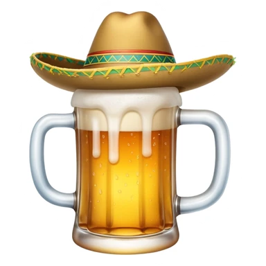 Beer mug with sombrero sticker
