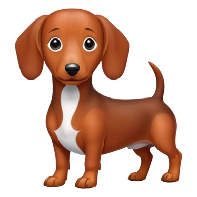 Red dachshund with white patch on its chest sticker