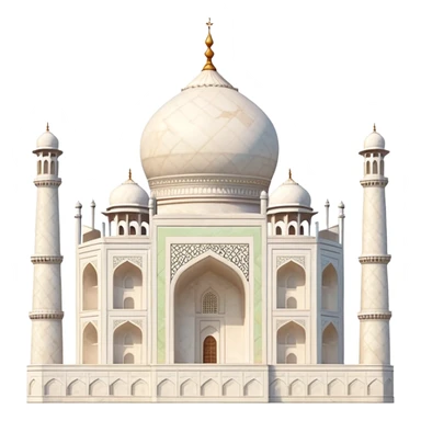 Taj Mahal with soft subtle colors, not vivid sticker
