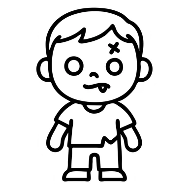cute zombie boy icon sticker