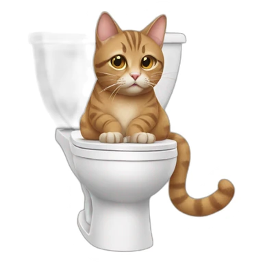 Cat on toilet sticker