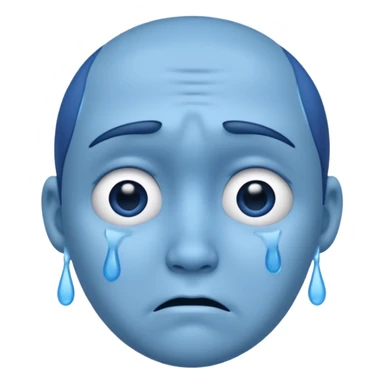 Sad face blue sticker