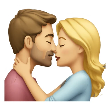 Woman kissing a man sticker