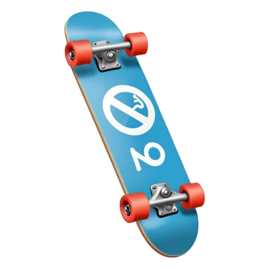 Skateboard with a cancel symbol on top like no smoking  sticker