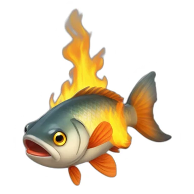 Purs qui mange un poisson en feu sticker