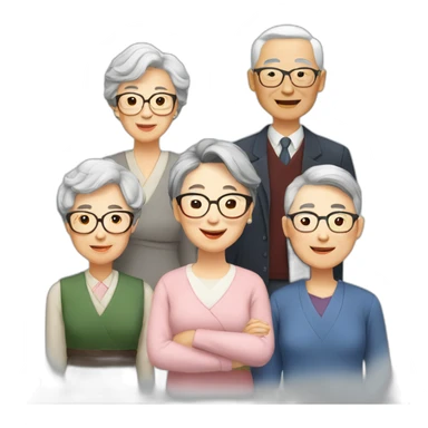 10 Chinese Seniors together with older lady teacher sticker