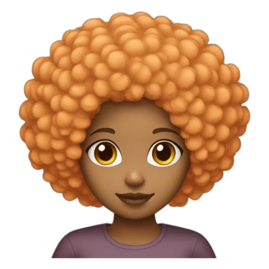 Light skin girl afro orange with heart shaped hands sticker
