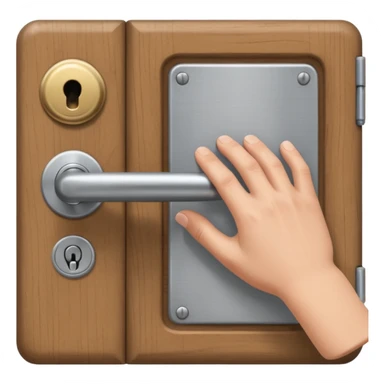 Someone locking a door sticker