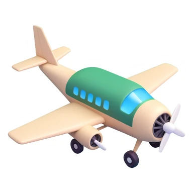 minimalist 3D Telegram logo airplane only, dark green and light beige colors, soft shadows, style like Instagram iOS logo, no background sticker