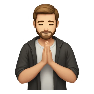 Handsome man with brown hairs and 3 days beard as he is praying sticker