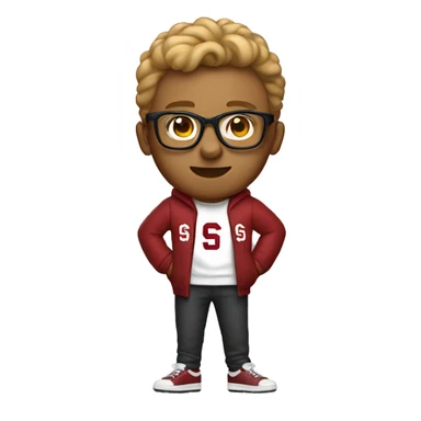 stanford nerd with glasses and stanford sweatshirt. full body including legs. the race of this person should be white sticker