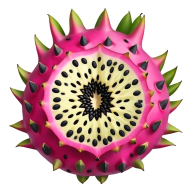 Dragonfruit cut in the meadle sticker