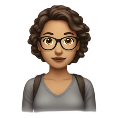 27 year old woman with glasses brown hair and latin sticker