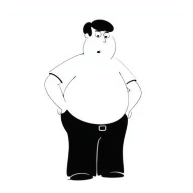Peter Griffin from Family Guy with a pregnant belly, wearing his signature outfit sticker