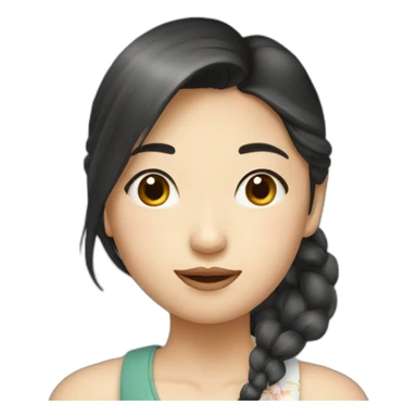 Jolie fille asiatique sticker