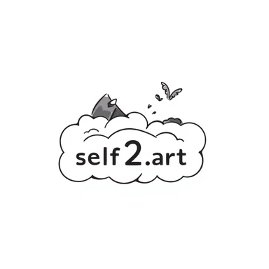 логотип для AI SaaS сервиса self2.art, современный минимализм, doodle стиль sticker