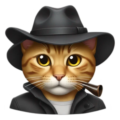 gangster cat with a pipe sticker