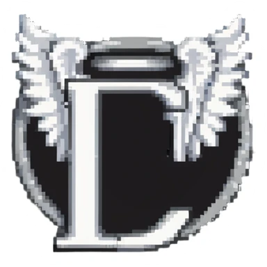 Letter C in multiple shades of gray from light to dark, 50 shades of gray C, with angel halo sticker