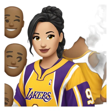demi lovato with yellow lakers jersey sticker