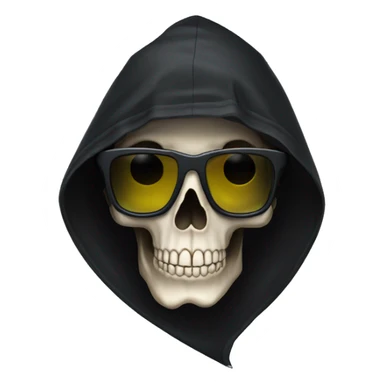 skull with black hood and fpv glasses sticker