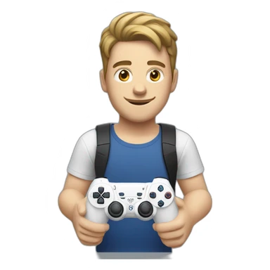 a white guy playing playstation 5 sticker
