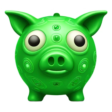 alien green piggy bank money  sticker