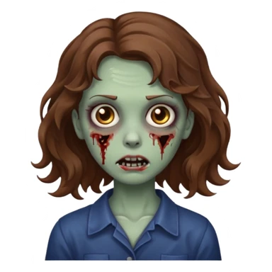 zombie girl tale brown hair wavy sticker