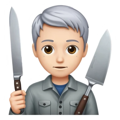 chick holding knive sticker