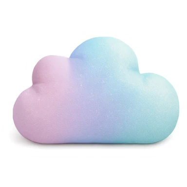 sparkly pastel cloud-shaped pillow sticker