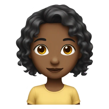 young girl with black long wavy hair sticker