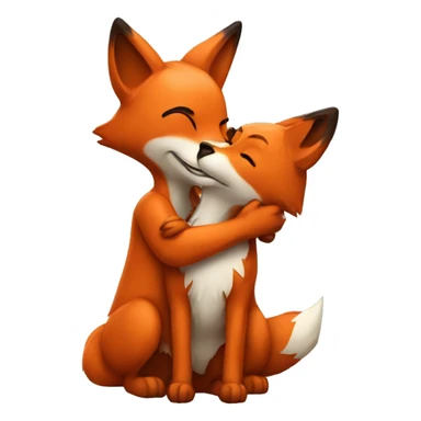 a kissing fox sticker