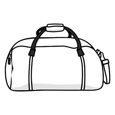 all white duffle bag with white strap sticker