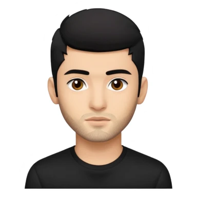 Zayn Malik with black hair and shirt sticker